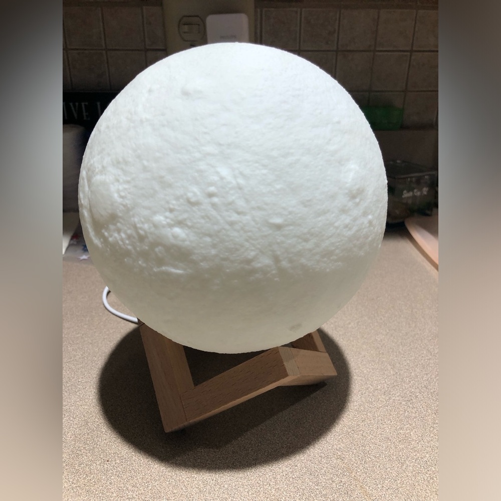 Moon Lamp with Wooden Stand & Remote